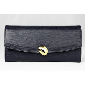 2011 はっ水 牛革シュリンク型押し ストーンデザインホック式 長財布