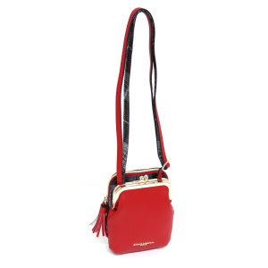 3569<br>タータンチェック コンビレザー<br>マルチポシェット