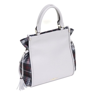 3570<br>タータンチェック コンビレザー<br>2Wayトートバッグ