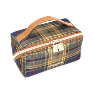 3575<br>はっ水ナイロン<br>タータンチェック柄<br>バニティポーチ