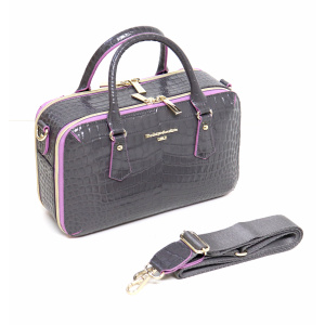 4832<br>スモールクロコダイル型押しレザー<br>2Way多機能ハンドバッグ