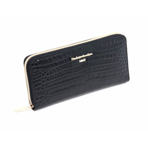 4833<br>スモールクロコダイル型押しレザー<br>ラウンドファスナーウォレット