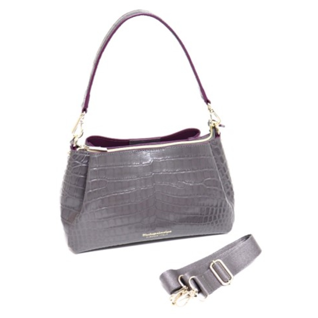 4835<br>クロコダイル型押しレザー<br>2Wayショルダーバッグ