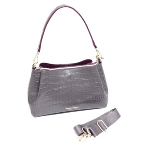 4835<br>クロコダイル型押しレザー<br>2Wayショルダーバッグ