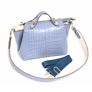 4840<br>クロコダイル型押しレザー<br>3wayバイカラーハンドバッグ