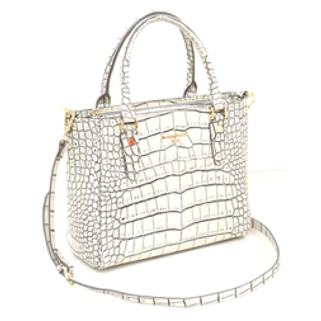 4882<br>クロコダイル型押し<br>２Wayハンドバッグ