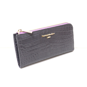 4898<br>スモールクロコダイル型押しレザー<br>多機能L字ウォレット