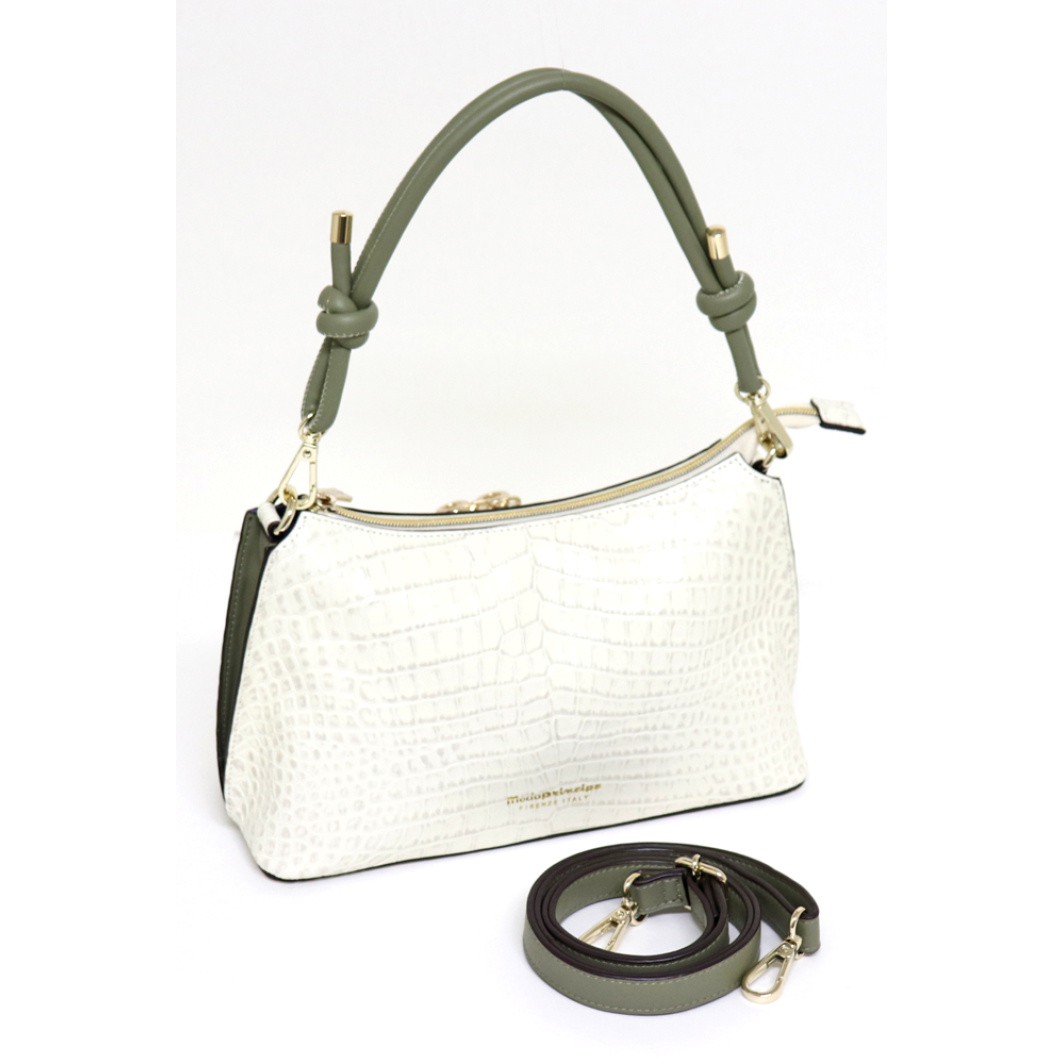 4983<br>クロコダイル型押しレザー<br>2Wayショルダーバッグ