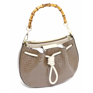 4984<br>クロコダイル型押しレザー<br>2Wayハンドバッグ