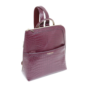 4985<br>クロコダイル型押しレザー<br>L字ファスナーリュック