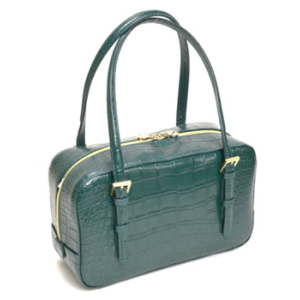 CA-75<br>クロコダイル型押しレザー<br>スクエアハンドバッグ『ブレッド』