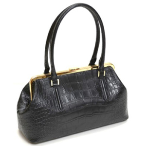 CA-82<br>クロコダイル型押しレザー<br>口金ハンドバッグ『KIMONO』