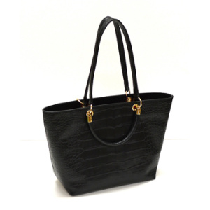 CA-85<br>クロコダイル型押しレザー<br>ダブルハンドルトートバッグ <br>『ガーデンバスケット』